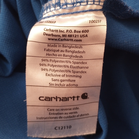 Carhartt Force Blue Scrub Top Size 2XL Doctor Nurse Dentist Vet Work - Picture 10 of 10